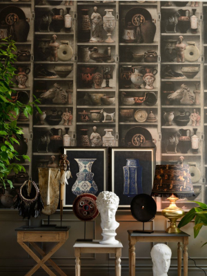 Greek Pottery Wallpaper In Brown And Gold From The Wallpaper Compendium Collection By Mind The Gap