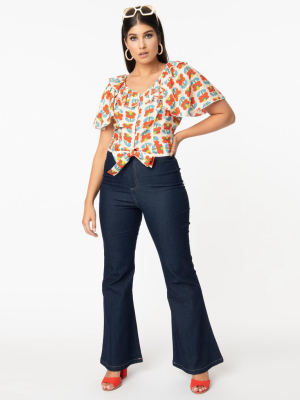 Collectif Dark Denim Blue Rainbow Dreamer Donna Jeans