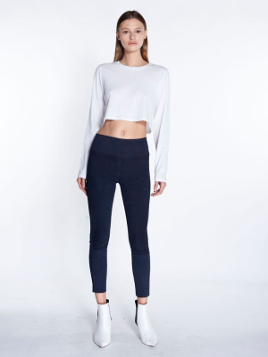 Navy Capri Suede Legging