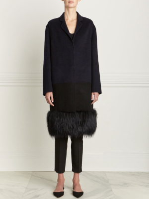 The Penelope Cashmere-wool Two-tone Fox Fur Coat
