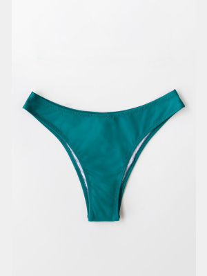 Teal High Cut Cheeky Bikini Bottom