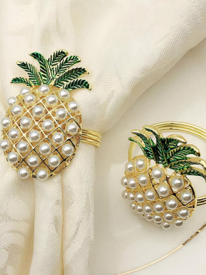 Pineapple Napkin Ring Set