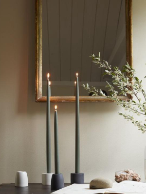 Pair Of Taper Candles - Moss