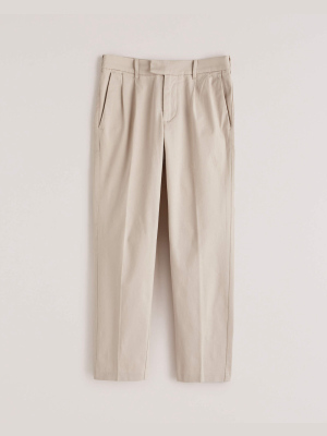 Pleated Sateen Skinny Pants