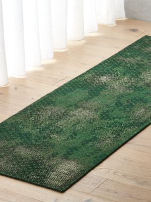 Disintegrated Green Floral Runner 2.5'x8'