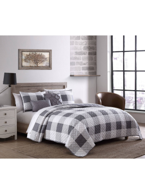 Buffalo Plaid 5pc Quilt Set - Geneva Home Fashion