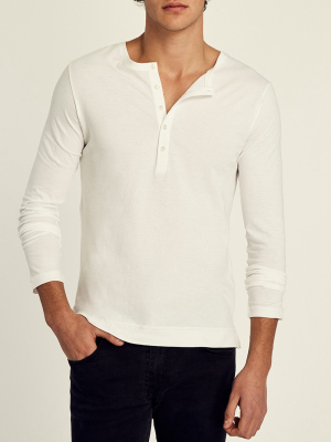 Long Sleeve Henley T-shirt In Pima Cotton