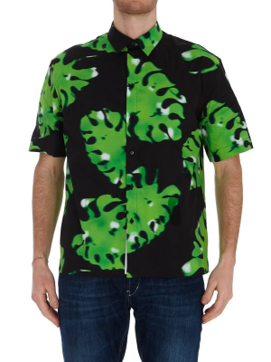 Msgm Leaf Printed Short-sleeve Shirt