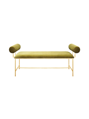 Bolster Arm Gold Leaf Bench In Various Colors