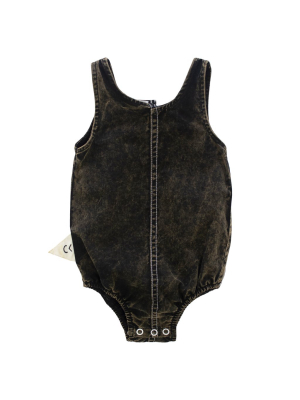 Crew Kids Ombre Bleached Bubble Romper - Black