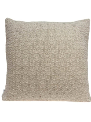 Casual Tan Honeycomb Design Square Accent Pillow Cover