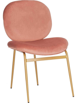 Jorden Round Side Chair Dusty Rose/gold (set Of 2)