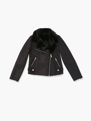 Girls Faux Suede Moto Jacket (kids)