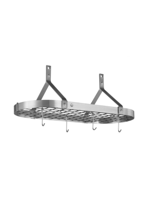 Enclume Contemporary Oval Ceiling Pot Rack, Stainless-steel