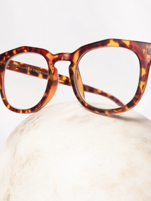 Rowan - Amber Tortoise + Blue Light Readers