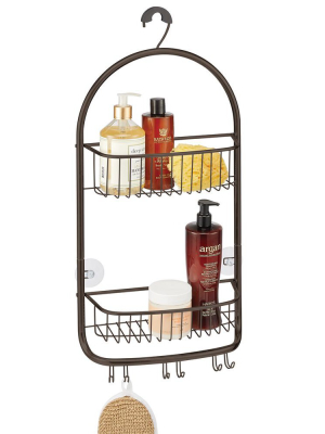 Mdesign Metal Bathroom Over Door Hanging Shower Caddy Organizer