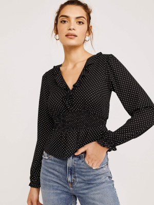 V-neck Ruffle Blouse