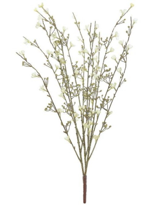 Northlight 32" Brown And Gold Glittered Blossom Bush Artificial Christmas Spray