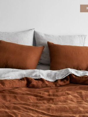 Stonewashed Linen Bed Bundle - Ember Series