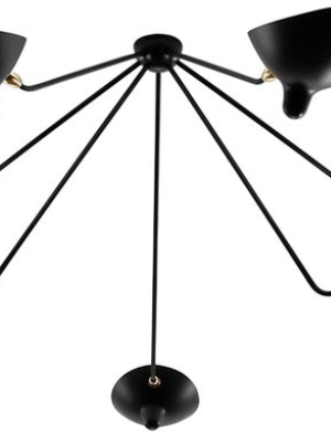 Serge Mouille 7 Still Arm Spider Ceiling Lamp