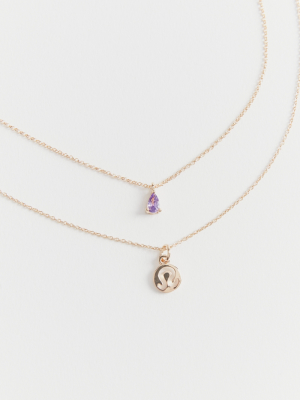 Zodiac Charm Layering Necklace Set