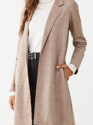 Faux Suede Glen Plaid Jacket