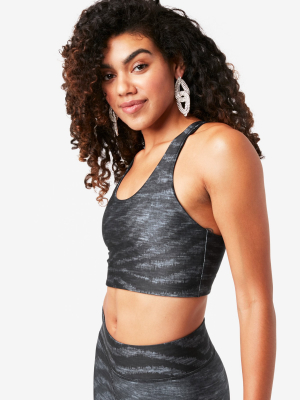 Charcoal Show Your Stripes Hi-shine Sports Bra