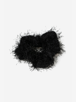 **black Fuzzy Scrunchie