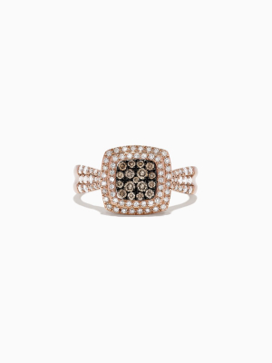 Effy 14k Rose Gold Espresso And White Diamond Ring, 0.54 Tcw