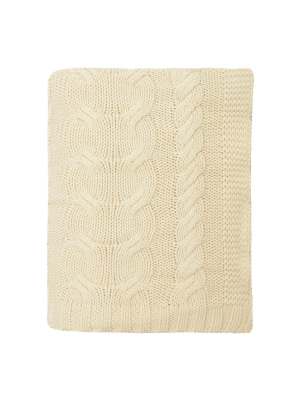 Ivory Chunky Braid Cotton Throw