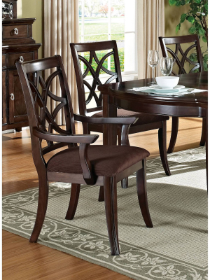 Set Of 2 Keenan Arm Dining Chair Dark Walnut - Acme Furniture