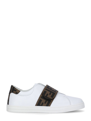 Fendi Kids Monogram Strap Sneakers