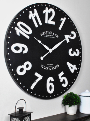 27" Sullivan Farmhouse Wall Clock Black - Firstime & Co.