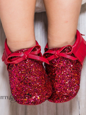 Sparkly Moccs (red)