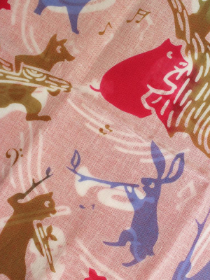 Double Gauze Reversible Handkerchief, Musical Animals