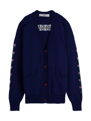 Philosophy Di Lorenzo Serafini Kids Floral Logo Intarsia Cardigan