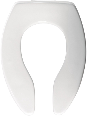 Bemis 3155c Elongated Commercial Plastic Open Front Toilet Seat - White