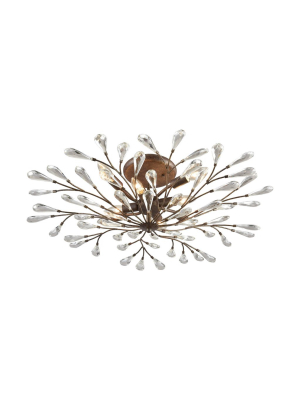 Crislett 8-light Semi Flush In Sunglow Bronze With Clear Crystal