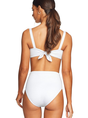 Vitamin A Barcelona Full Cut Bikini Bottom In White Ecotex