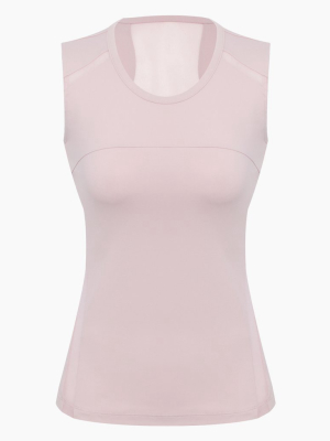 Ramsay Mesh Sleeveless Fitted Top - Peony Pink