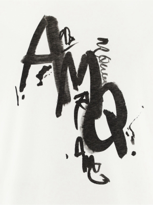 Alexander Mcqueen Paint Logo Print T-shirt