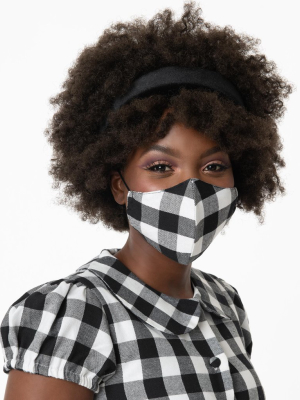 Magnolia Place Black & White Buffalo Plaid Print Face Mask