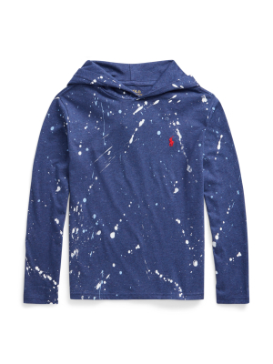 Paint-splatter Hooded Tee