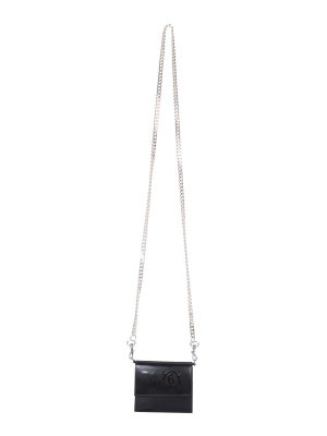 Mm6 Maison Margiela Logo Print Chain Crossbody Bag