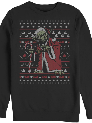 Men's Star Wars Ugly Christmas Santa Yoda Sweatshirt