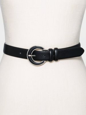 Women's Faux Leather Inlet Belt - A New Day™