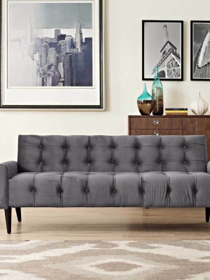 Davis Velvet Sofa Gray