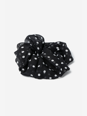 **black Polka Dot Scrunchie