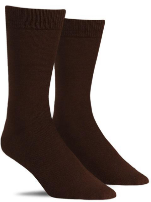 Solid Brown Bamboo Socks, Men's - Xl