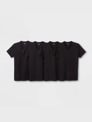 Men's 4pk V-neck T-shirt - Goodfellow & Co™ Black